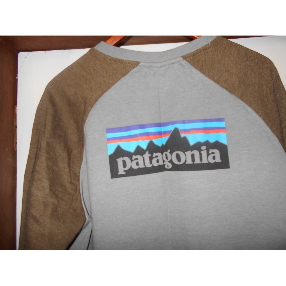 Patagonia Men's P-6 Logo Lightweight Crew Sweatshirt Size Xl Gray Brown Gorpcore - Picture 2 of 5